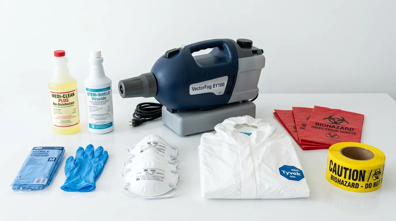 Professional biohazard remediation crew working in Langley Park